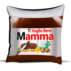 Idea Regalo Cuscino Festa della Mamma – Ti Voglio Bene Mamma (Nutella Style)