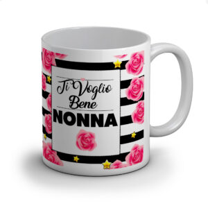 Idea Regalo Tazza Festa dei Nonni – “Ti Voglio Bene Nonna” Eleganza Floreale