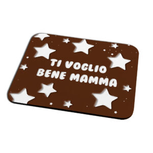 Tappetino Mouse per la Mamma “Ti Voglio Bene Mamma” – Design Stelle Marrone